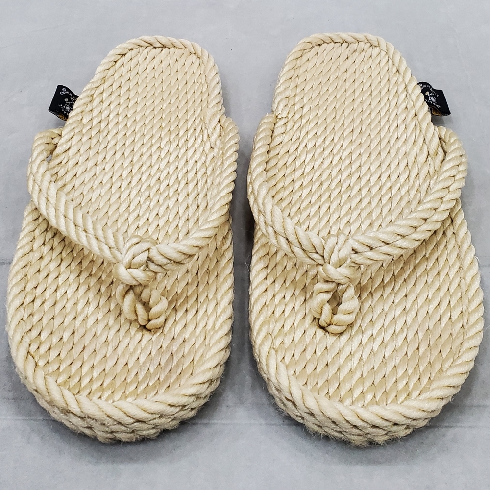 Nomadic State of Mind sandals women's sz 38 US 7 tan rope boho flip flops